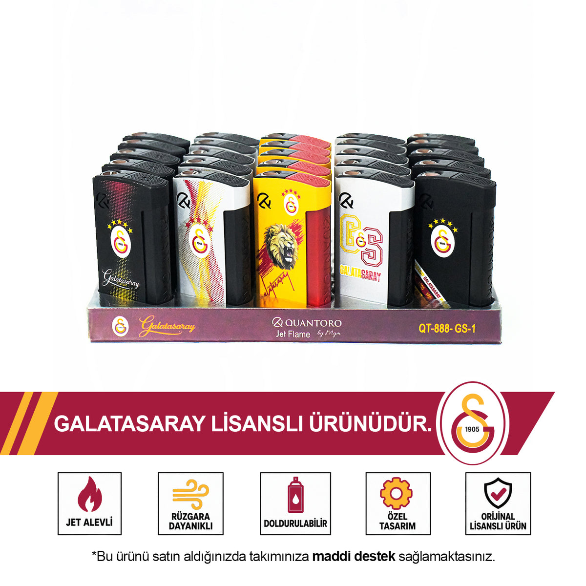 Galatasaray Lisanslı Jet Taraftar Çakmak 25'li Stant