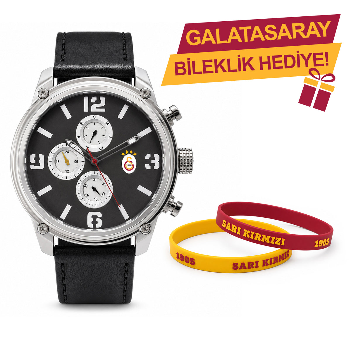 Galatasaray Lisanslı Kol Saati U21318 - GS Bileklik Hediyeli