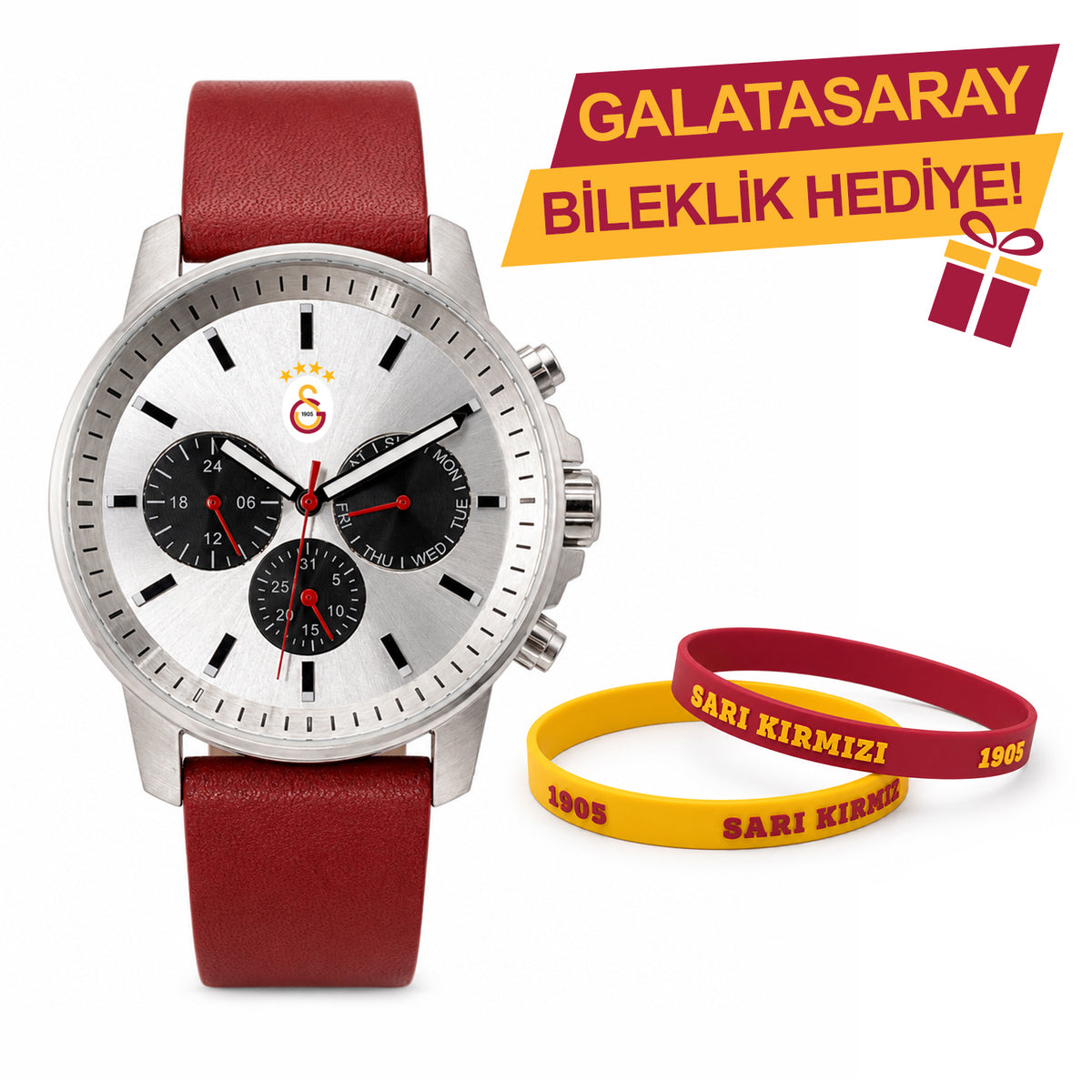 Galatasaray Lisanslı Kol Saati U21326 - GS Bileklik Hediyeli