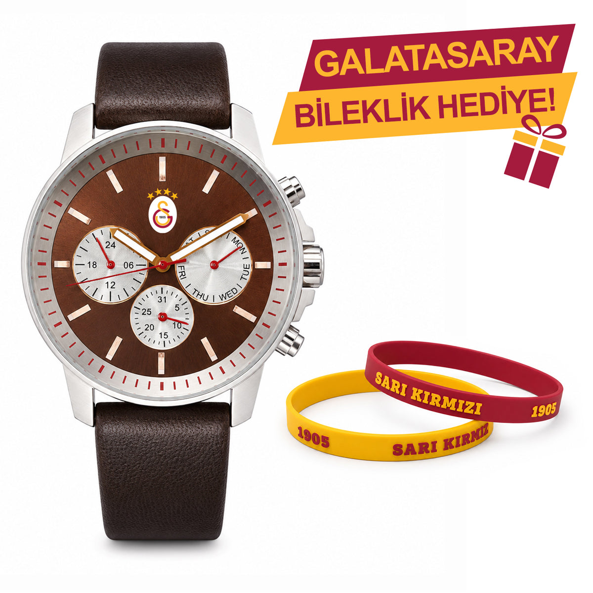 Galatasaray Lisanslı Kol Saati U21328 - GS Bileklik Hediyeli