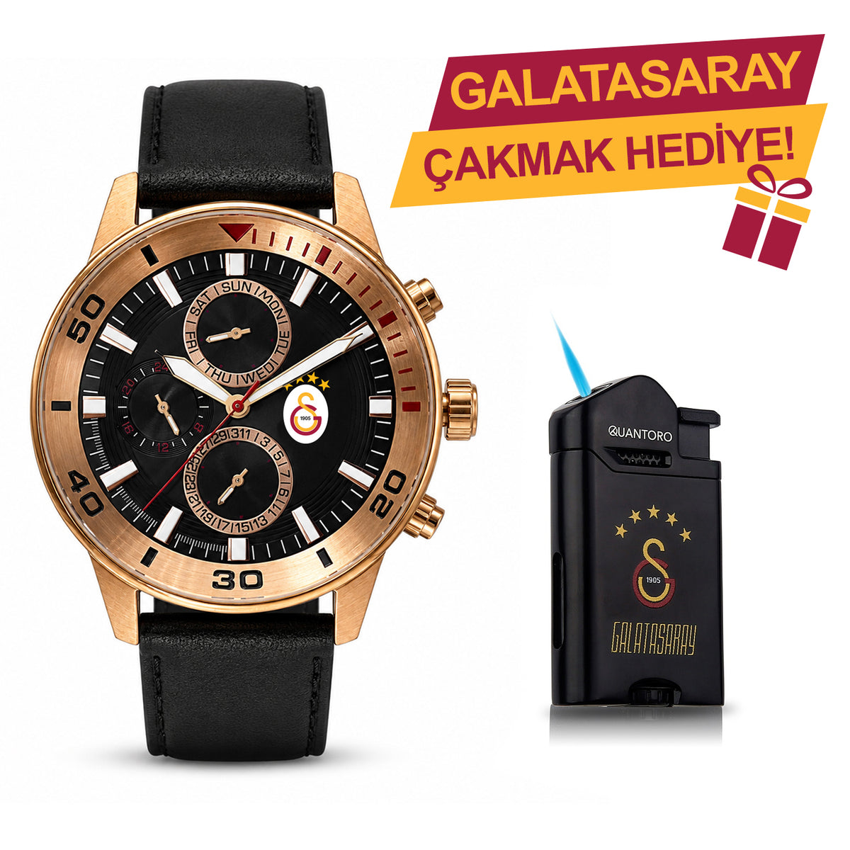 Galatasaray Lisanslı Kol Saati U21333 - GS Çakmak Hediyeli