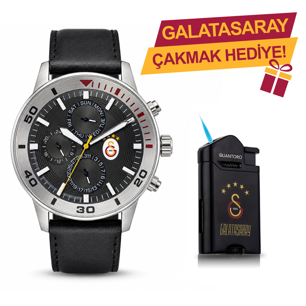Galatasaray Lisanslı Kol Saati U21335 - GS Çakmak Hediyeli