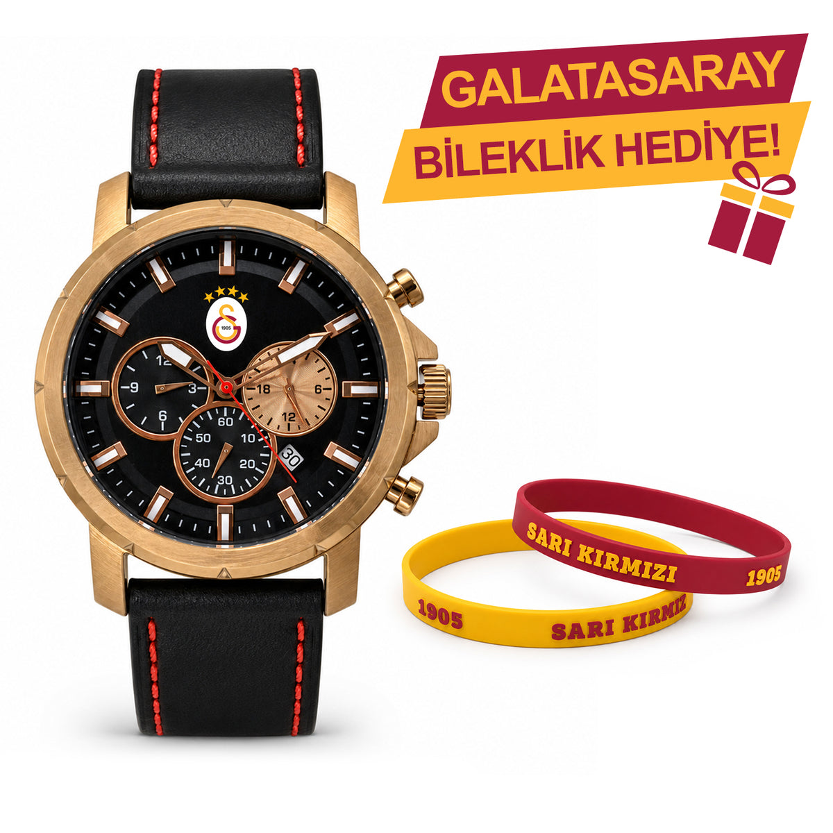 Galatasaray Lisanslı Kol Saati U21336 - GS Bileklik Hediyeli