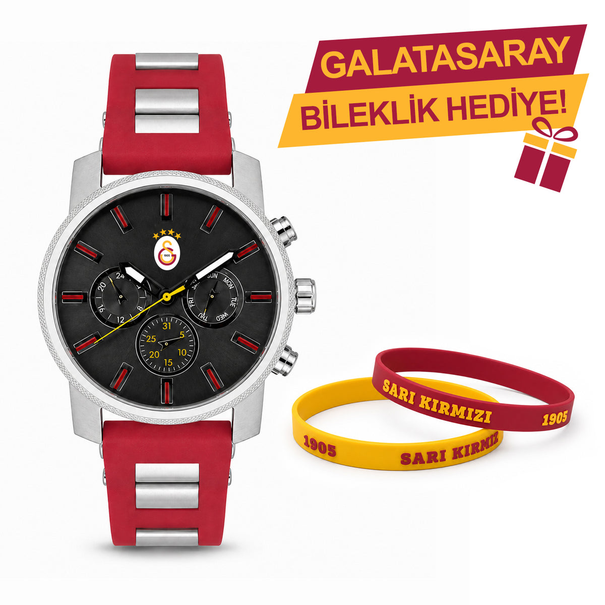 Galatasaray Lisanslı Kol Saati U21400 - GS Bileklik Hediyeli