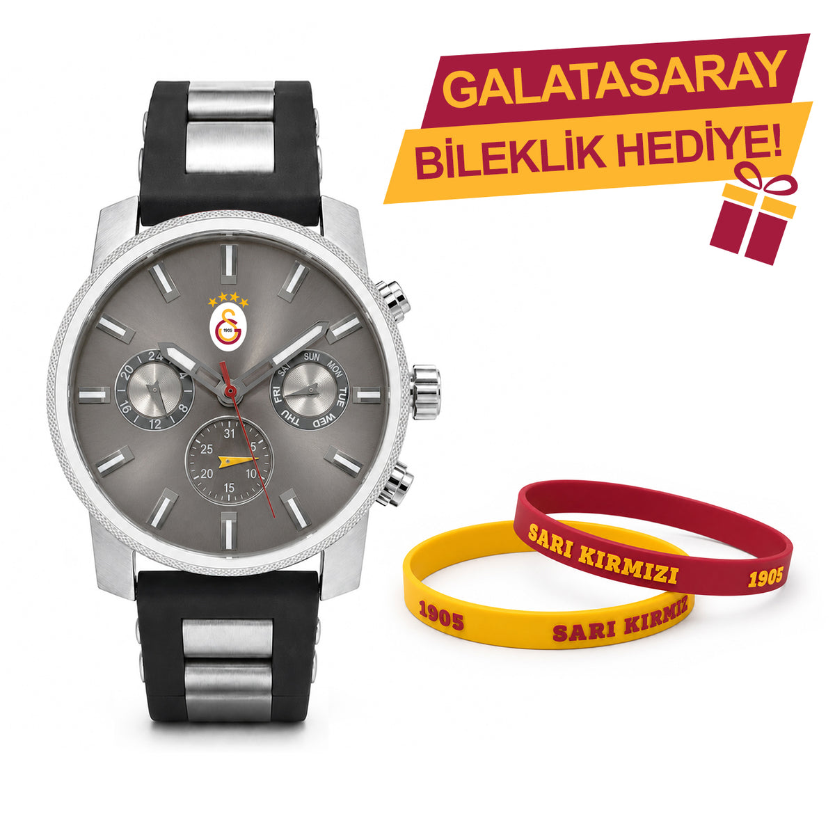 Galatasaray Lisanslı Kol Saati U21401 - GS Bileklik Hediyeli