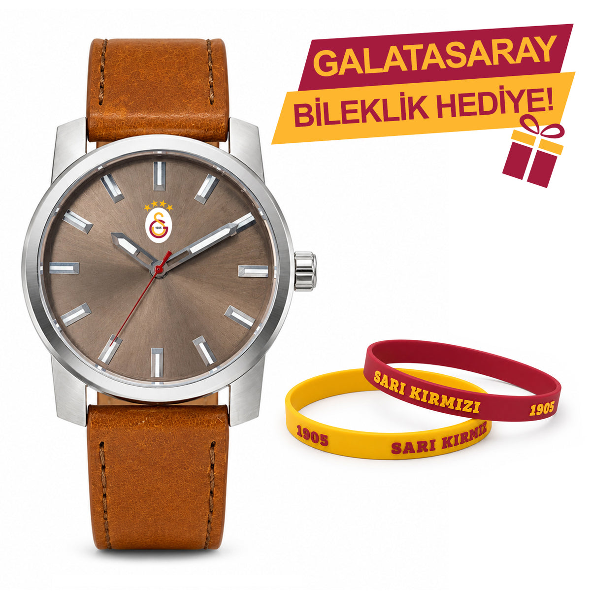 Galatasaray Lisanslı Kol Saati U21406 - GS Bileklik Hediyeli