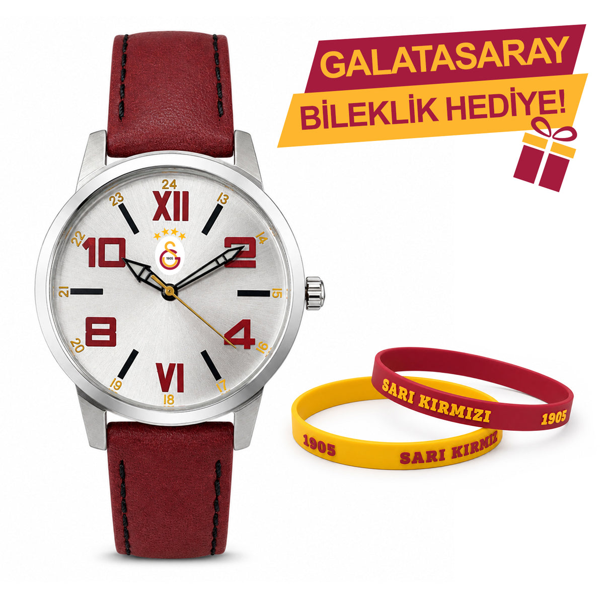 Galatasaray Lisanslı Kol Saati U21408 - GS Bileklik Hediyeli