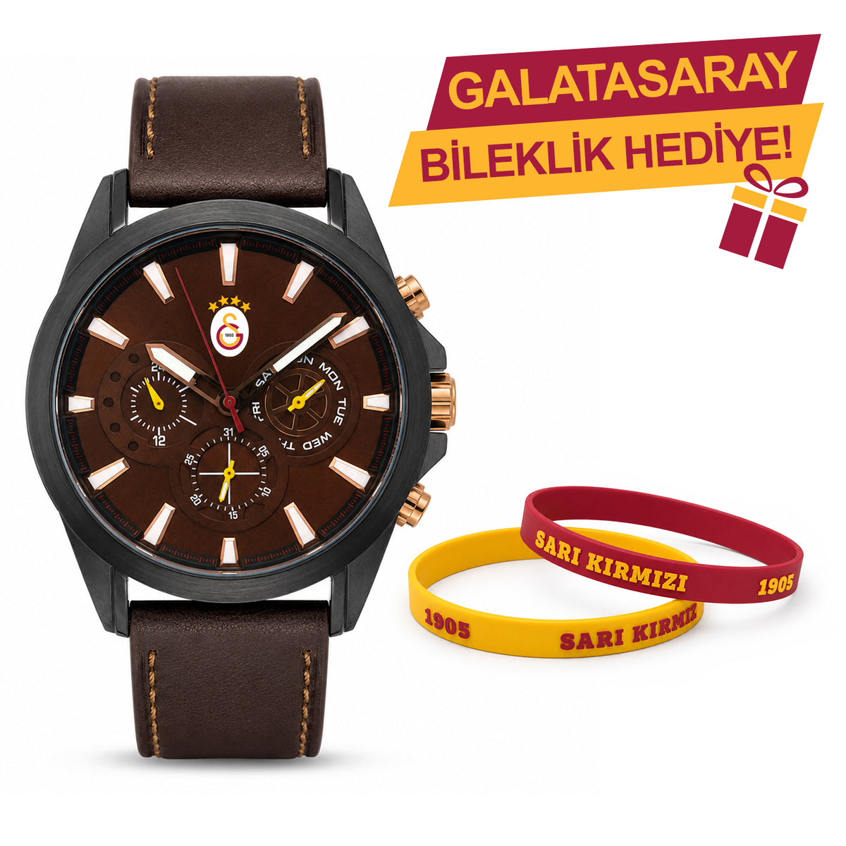 Galatasaray Lisanslı Kol Saati U21730 - GS Bileklik Hediyeli
