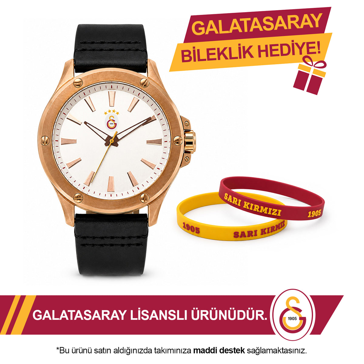 Galatasaray Lisanslı Kol Saati U21738 - GS Bileklik Hediyeli