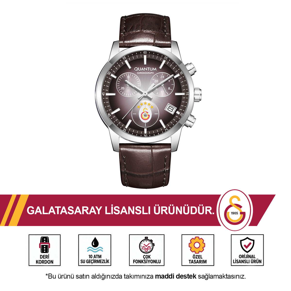 Galatasaray Quantum 5-Star Watch 25/D3 U251567 - GS Cup Included as a Gift