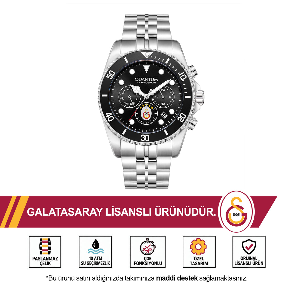 Galatasaray Quantum 5-Star Watch 25/M1 U251563 - GS Cup Included as a Gift