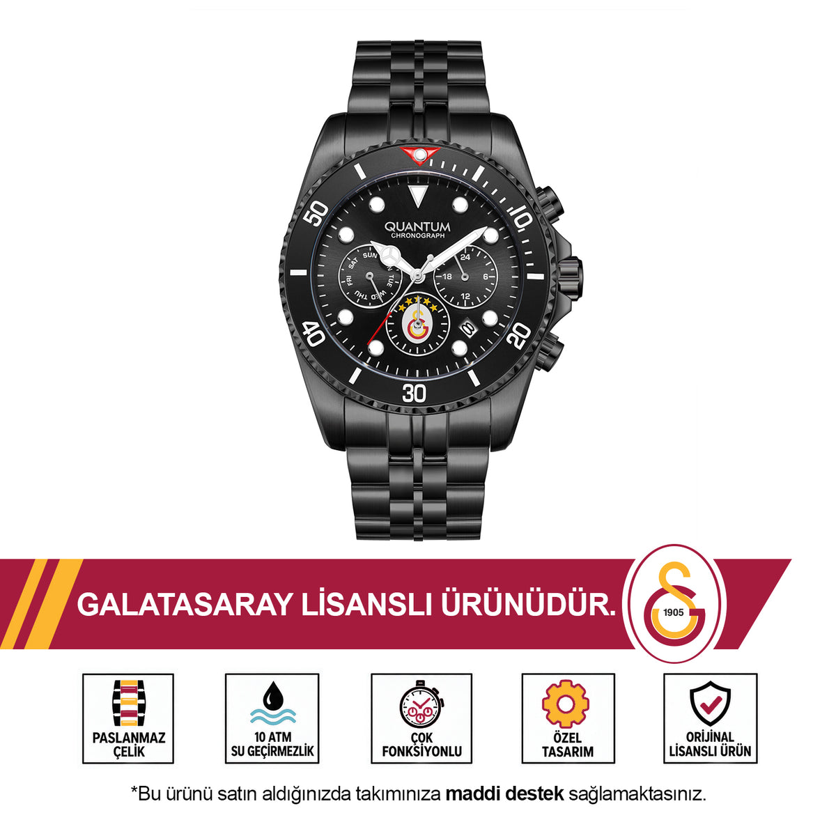 Galatasaray Quantum 5-Star Watch 25/M2 U251564 - GS Cup Included as a Gift