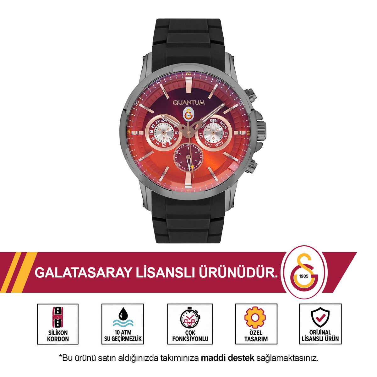 Galatasaray Quantum Watch U231271 - GS Cup Included as a Gift