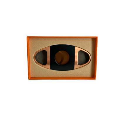 QNN Deri Kılıflı Siyah-Bronz Puro Kesici