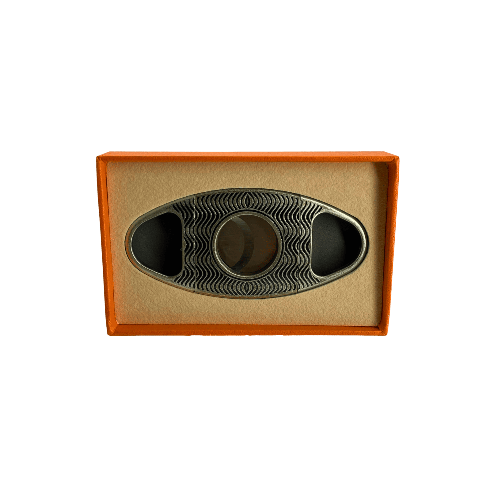 QNN Deri Kılıflı Gümüş Puro Kesici