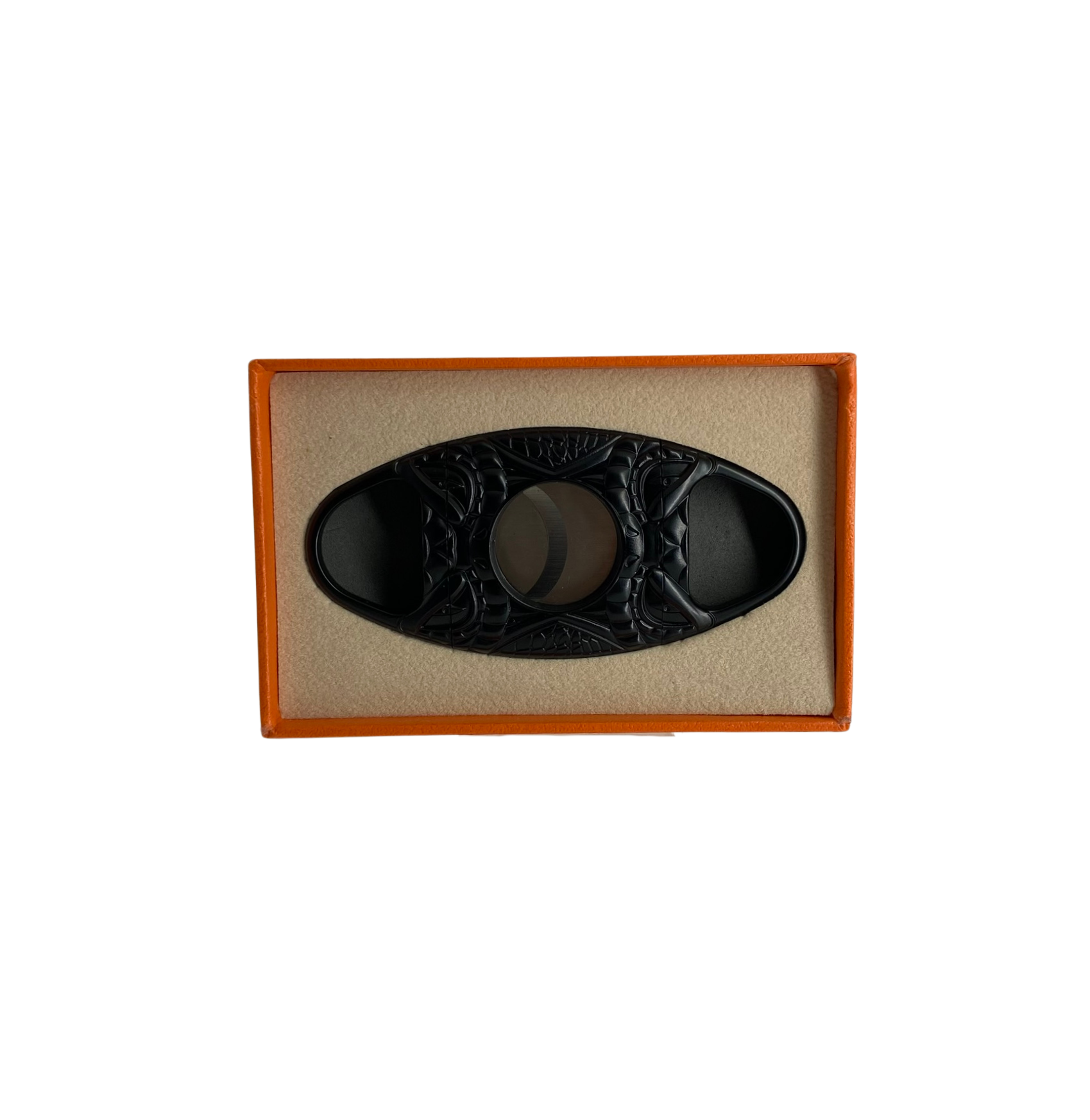 QNN Deri Kılıflı Siyah Kabartmalı Puro Kesici