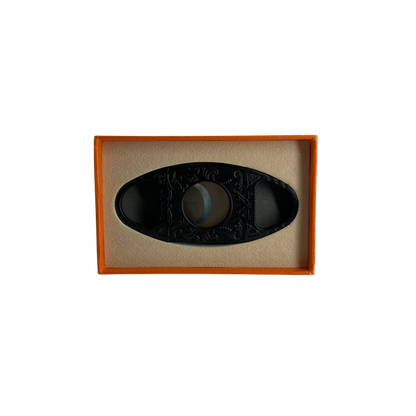 QNN Deri Kılıflı Siyah Desenli Puro Kesici