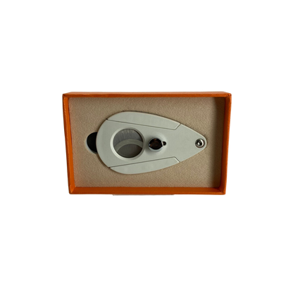 QNN Deri Kılıflı Kelebek Dizayn Beyaz Puro Kesici