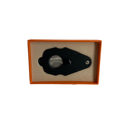 QNN Deri Kılıflı Kelebek Dizayn Siyah Puro Kesici