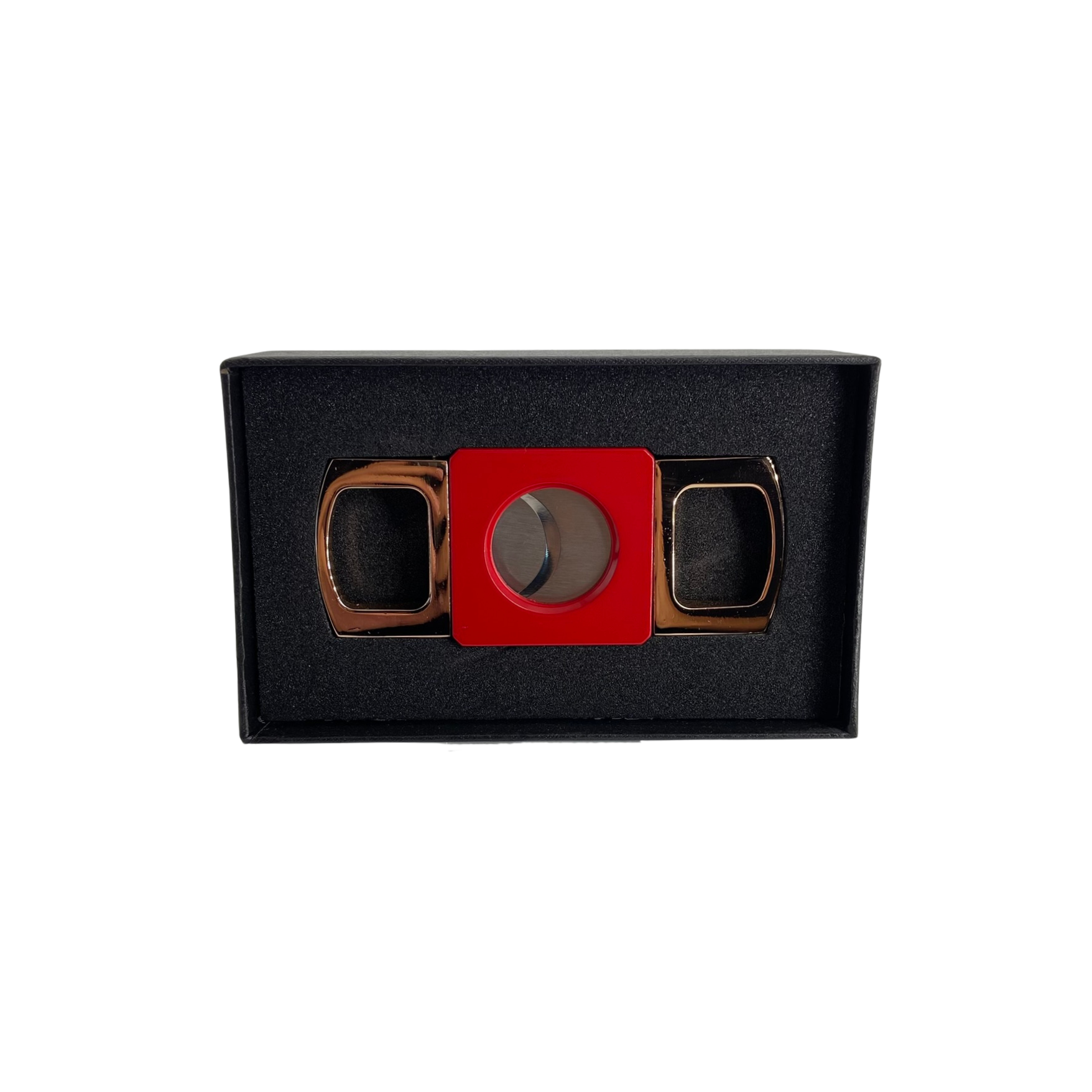 QNN Kırmızı-Rosegold Köşeli Puro Kesici