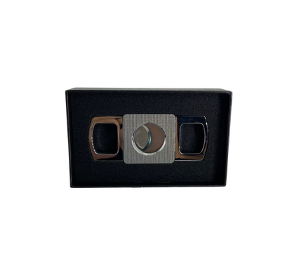 QNN Gümüş Gövdesi Desenli Köşeli Puro Kesici