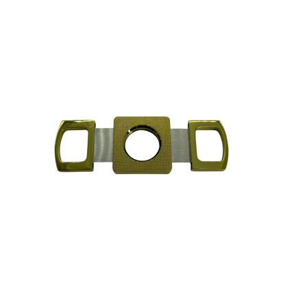 QNN Altın Renkli Gövdesi Desenli Köşeli Puro Kesici