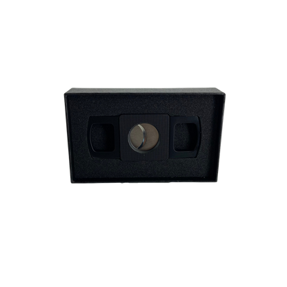 QNN Siyah Mat Gövdesi Desenli Köşeli Puro Kesici