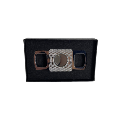 QNN Gümüş Gövdesi Desenli Köşeli Puro Kesici