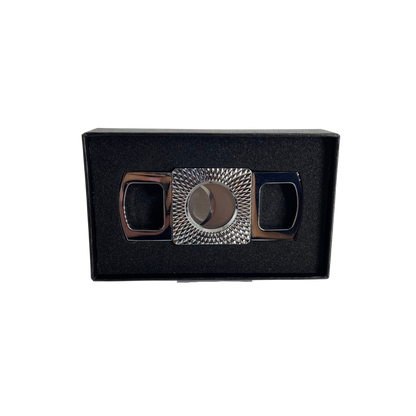 QNN Gümüş Gövdesi Desenli Köşeli Puro Kesici