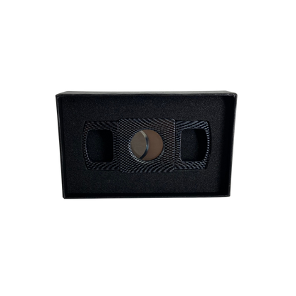 QNN Siyah Karbon Gövdesi Desenli Köşeli Puro Kesici