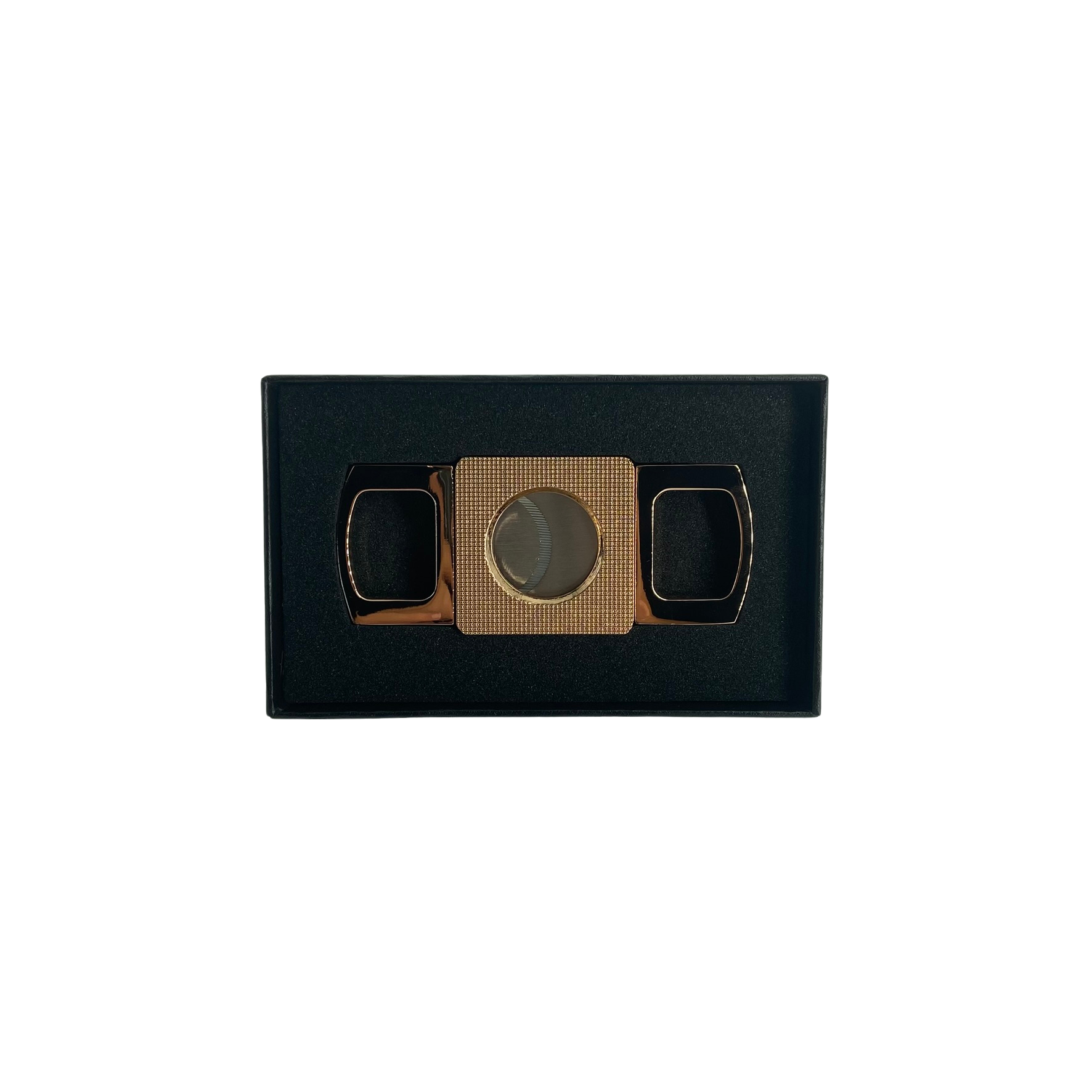 QNN Rosegold  Gövdesi Desenli Köşeli Puro Kesici