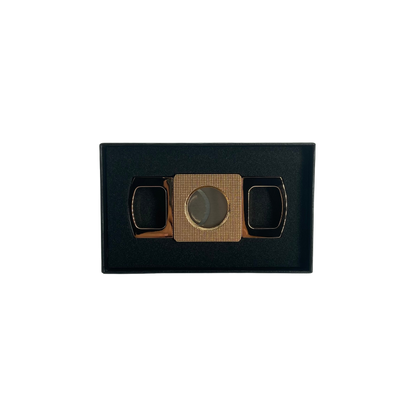 QNN Rosegold  Gövdesi Desenli Köşeli Puro Kesici