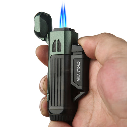 Quantoro MGM04-10 Delicili İğneli Çift Jet Alev Black Çakmak