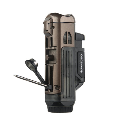 Quantoro MGM04-10 Delicili İğneli Çift Jet Alev Brown Çakmak