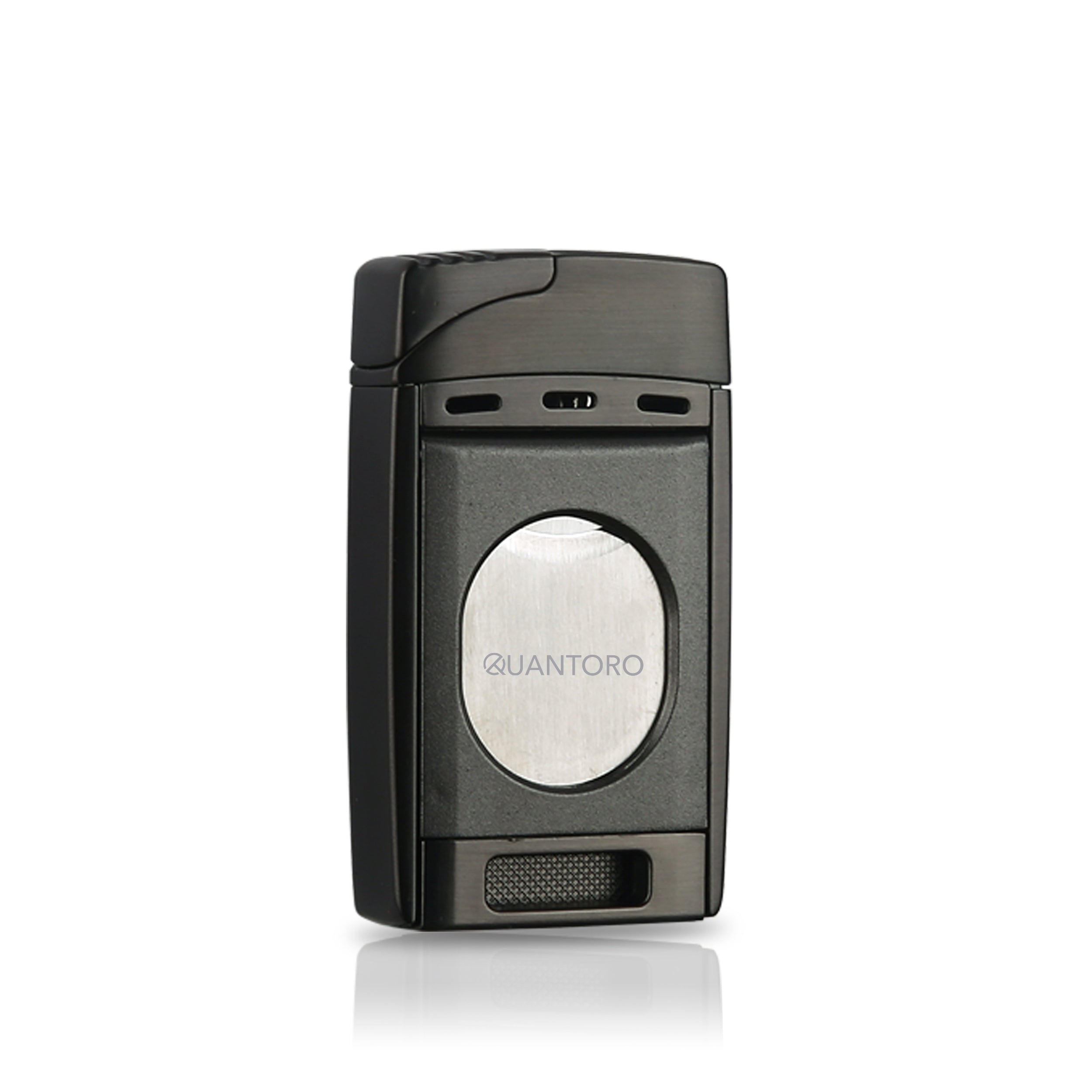 Quantoro MGM04-25 Kesicili Çift Jet Alev Gunmetal Çakmak
