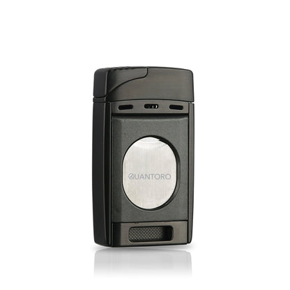 Quantoro MGM04-25 Kesicili Çift Jet Alev Gunmetal Çakmak