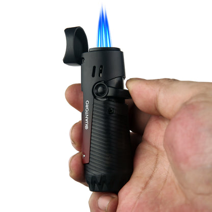 Quantoro MGM04-9 Delicili İğneli Üçlü Jet Alev E-Black Çakmak