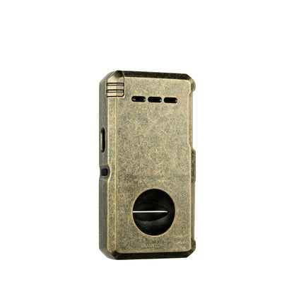 Quantoro MGM05-32 Kesicili Delicili İğneli Çift Jet Alev Snow Gold Çakmak