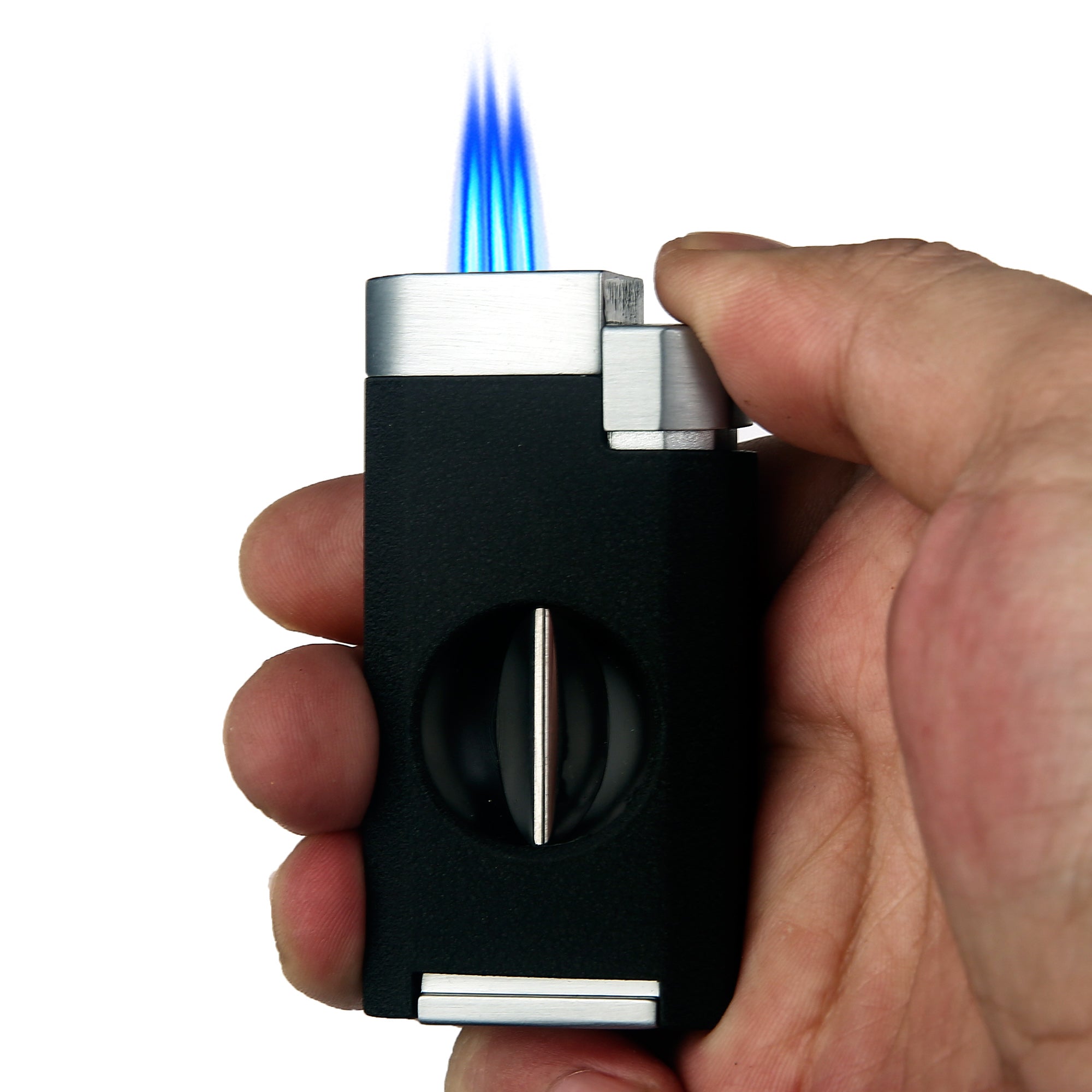 Quantoro MGM05-39 Kesicili Üçlü Jet Alev Gunmetal Çakmak