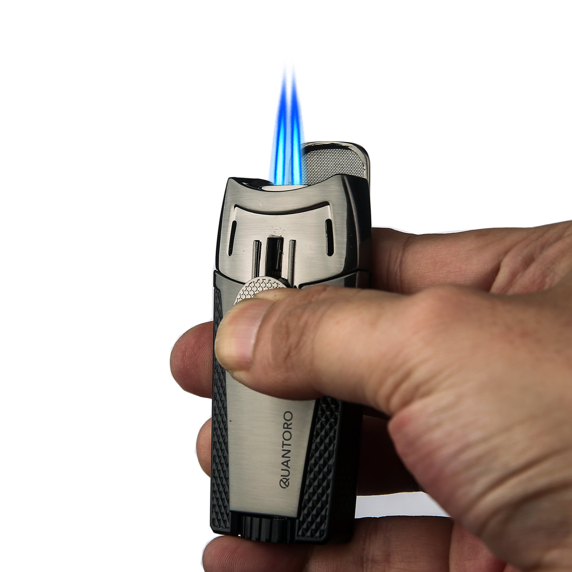 Quantoro MGM05-49 Çift Jet Alev Gunmetal Çakmak