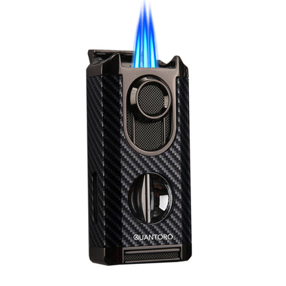 Quantoro MGM05-67 Kesicili Üçlü Jet Alev Black Çakmak