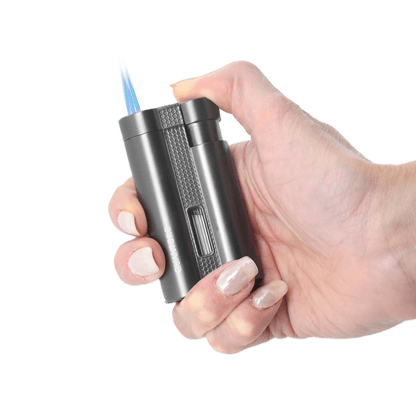 Quantoro MGM05-61 Delicili Üç Jet Alev Gunmetal Çakmak