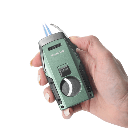 Quantoro MGM05-62 Kesicili Delicili Çift Jet Alev Green Çakmak