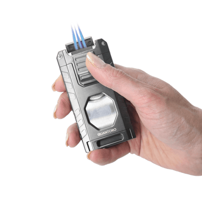 Quantoro MGM05-63 Kesicili Delicili Üçlü Jet Alev Green Çakmak