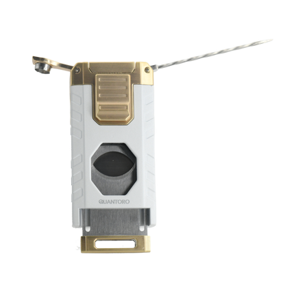 Quantoro MGM05-63 Kesicili Delicili Üçlü Jet Alev White Çakmak