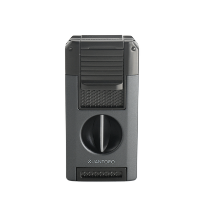 Quantoro MGM05-64 Kesicili Delicili Çift Jet Alev Grey Çakmak