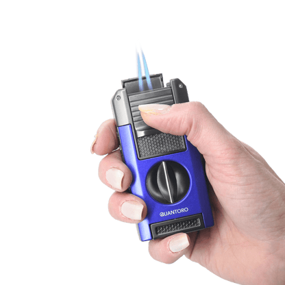 Quantoro MGM05-64 Kesicili Delicili Çift Jet Alev Grey Çakmak