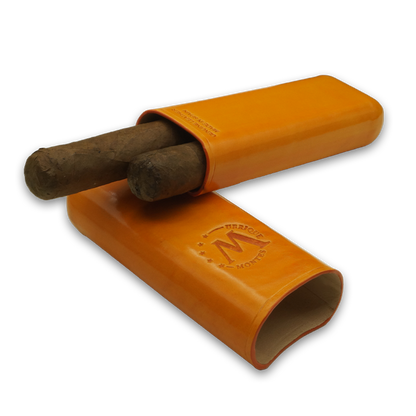 Montes Gerçek Deri El Yapımı 52 Ring Amsterdam İkili Puro Kılıfı