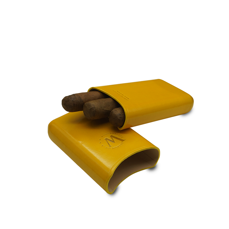 Montes Gerçek Deri El Yapımı 52 Ring Bali Üçlü Puro Kılıfı