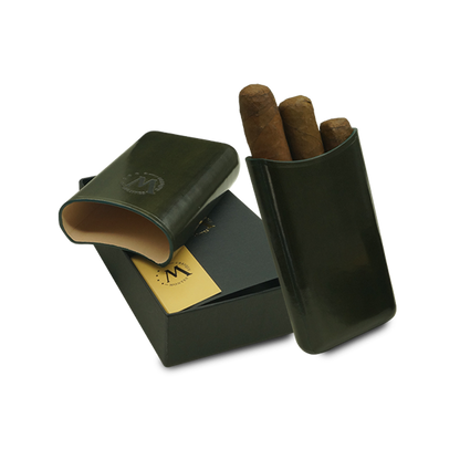 Montes Gerçek Deri El Yapımı 52 Ring Jaen Üçlü Puro Kılıfı